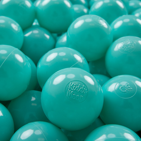 KiddyMoon Balles Colorées Plastique ∅7cm pour Piscine Enfant Bébé Fabriqué en EU, turquoise clair, 100 Balles/7cm