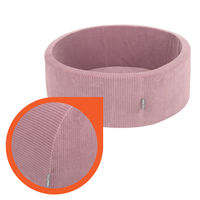 KiddyMoon Piscine À Balles pour Enfants Mousse Côtelé Pour Motricité Bébé, Violet : bleu pastel/jaune pastel/blanc/menthe/rose poudré, 90x30cm/300 Balles