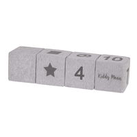 KiddyMoon blocs mous pour bébé cubes de construction en mousse, mix: gris clair/typographie, 4 Pieces