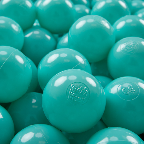 KiddyMoon Balles Colorées Plastique ∅7cm pour Piscine Enfant Bébé Fabriqué en EU, turquoise clair, 200 Balles/7cm