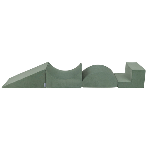 KiddyMoon Aire De Jeux En Mousse Modulable Pour Enfants Avec Housses Amovibles Résistantes Et Matériaux Doux Favorisant Imagination Et Créativité, vert forêt, Multi-Taille