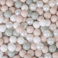 KiddyMoon Tente de Jeu Maison Pour Enfants En Forme De Pavillon De Jeu Pliable Tente Pop-Up Espace De Jeu Spacieux Et Confortable En Intérieur Et Extérieur, naturel: blanc/perle/beige pastel/vert de gris, 300 Balles