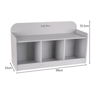 banquette avec étagères pour les enfants KiddyMoon, gris, UNI