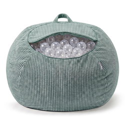 KiddyMoon Pouf pour Enfants 2-en-1 Rangement pour Jouets, 80x80x50cm, zielony