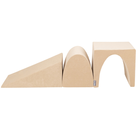 KiddyMoon aire de jeux velours mousse pente L/colline/tunnel, beige sableux, Multi-Taille