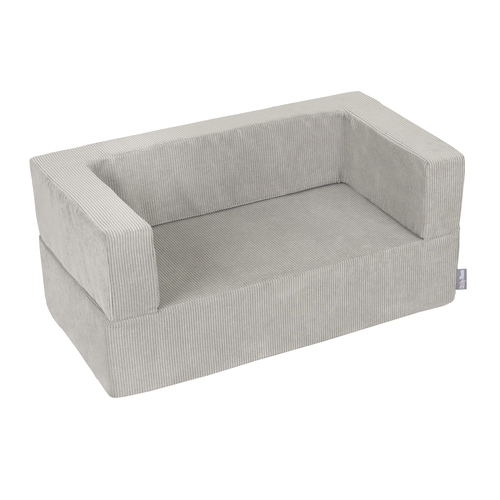 KiddyMoon Canapé en Mousse pour Enfants avec Balles Pour chambre d'enfant Léger Modulable Confortable Housse Amovible Parfait pour Jouer Lire et Se Détendre, gris clair, Canapé