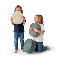 KiddyMoon Ensemble 3 Modules en Mousse pour Enfants pour Chambre D'enfant, vert-beige-gris foncé, Sx3