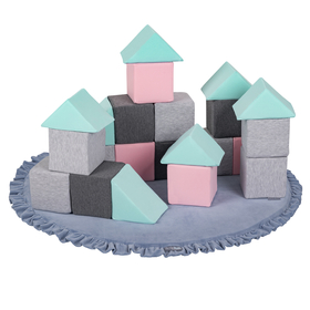 KiddyMoon Tapis de Jeu Pour Enfants Montessori Tapis en Mousse Bébé Épais et Doux Tapis Rampant Ramper Enfant Jouet Couverture Baby Tapis d'éveil, Fabriqué en UE, bleu glacier, L