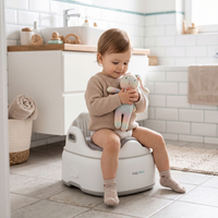 KiddyMoon Pot de Toilette pour Enfants avec Couvercle Verrouillable, beige, UNI