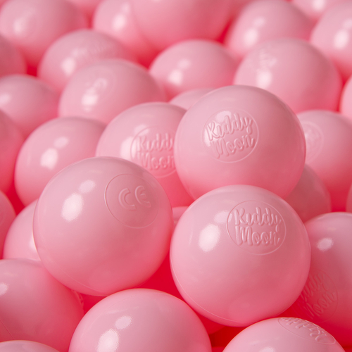 KiddyMoon Balles pour Piscine Colorées ∅6cm Plastique Enfant Bébé Fabriqué en EU, rose poudré, 100 Balles/6cm