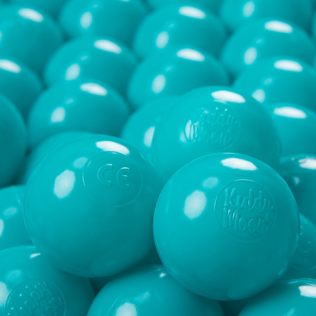 KiddyMoon Balles pour Piscine Colorées ∅6cm Plastique Enfant Bébé Fabriqué en EU, turquoise, 100 Balles/6cm