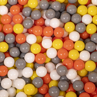 KiddyMoon Balles pour Piscine Colorées ∅6cm Plastique Enfant Bébé Fabriqué en EU, jaune/blanc/gris/orange, 200 Balles/6cm