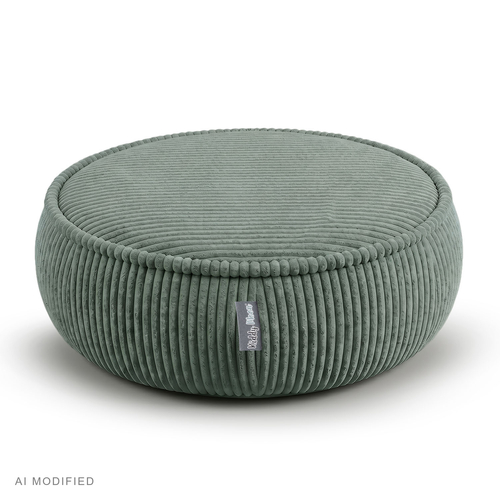 KiddyMoon Pouf enfant en mousse avec housse amovible, gris clair, L