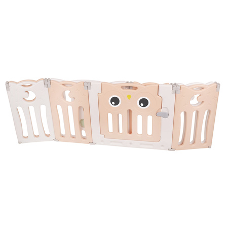 Selonis Parc Bébé Pliable avec Balles Colorées Pour Enfants, blanc-rose:blanc/gris/transparent, 6+2 Panneau/200 Balles