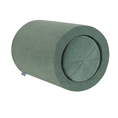 KiddyMoon Aire De Jeux En Mousse Modulable Pour Enfants Avec Housses Amovibles Résistantes Et Matériaux Doux Favorisant Imagination Et Créativité, vert forêt, Tonneau/Puf/Puf