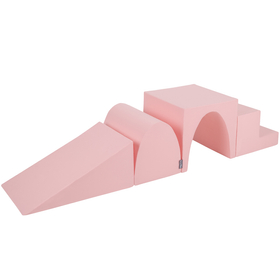 KiddyMoon aire de jeux en mousse pente L/colline/tunnel/marché, rose, Multi-Taille