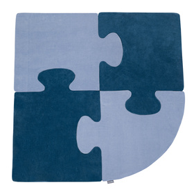 Puzzle en mousse doux tapis de motricité pour enfants tapis d'éveil pour bébé 4 éléments KiddyMoon, Bleu Lagune/Bleu Glacier 