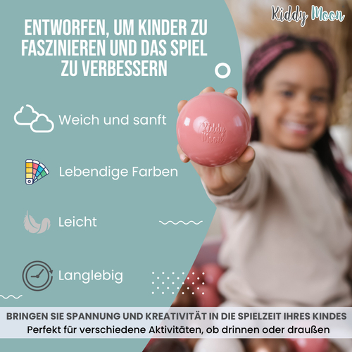 KiddyMoon Balles Colorées Plastique ∅7cm pour Piscine Enfant Bébé Fabriqué en EU, rose poudré/perle/or, 50 Balles/7cm
