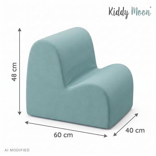 KiddyMoon fauteuil enfant à poche, housse zippée, assise confortable, vert, Taille unique
