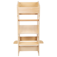 KiddyMoon Tour D'Apprentissage/D'Observation Montessori pour Enfant en Bois 3 Hauteurs Réglables Pieds Anti-Bascule, Naturel, 91,5x39,3x49,4