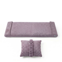 KiddyMoon Matelas avec Oreiller Set pour Planche D'équilibre Housse Amovible en Tissu Côtelé, violet,