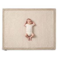 KiddyMoon Tapis de jeu doux pour enfant, antidérapant, rectangulaire, beige