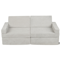 KiddyMoon Canapés Pliant pour Enfants Canapé-Lit Convertible Bébés-Canapé Lit Coucher Salle de Jeux Pliable Matelas au Sol Mini-Canapé Chaise-Lit, gris clair, 140x55x30 cm