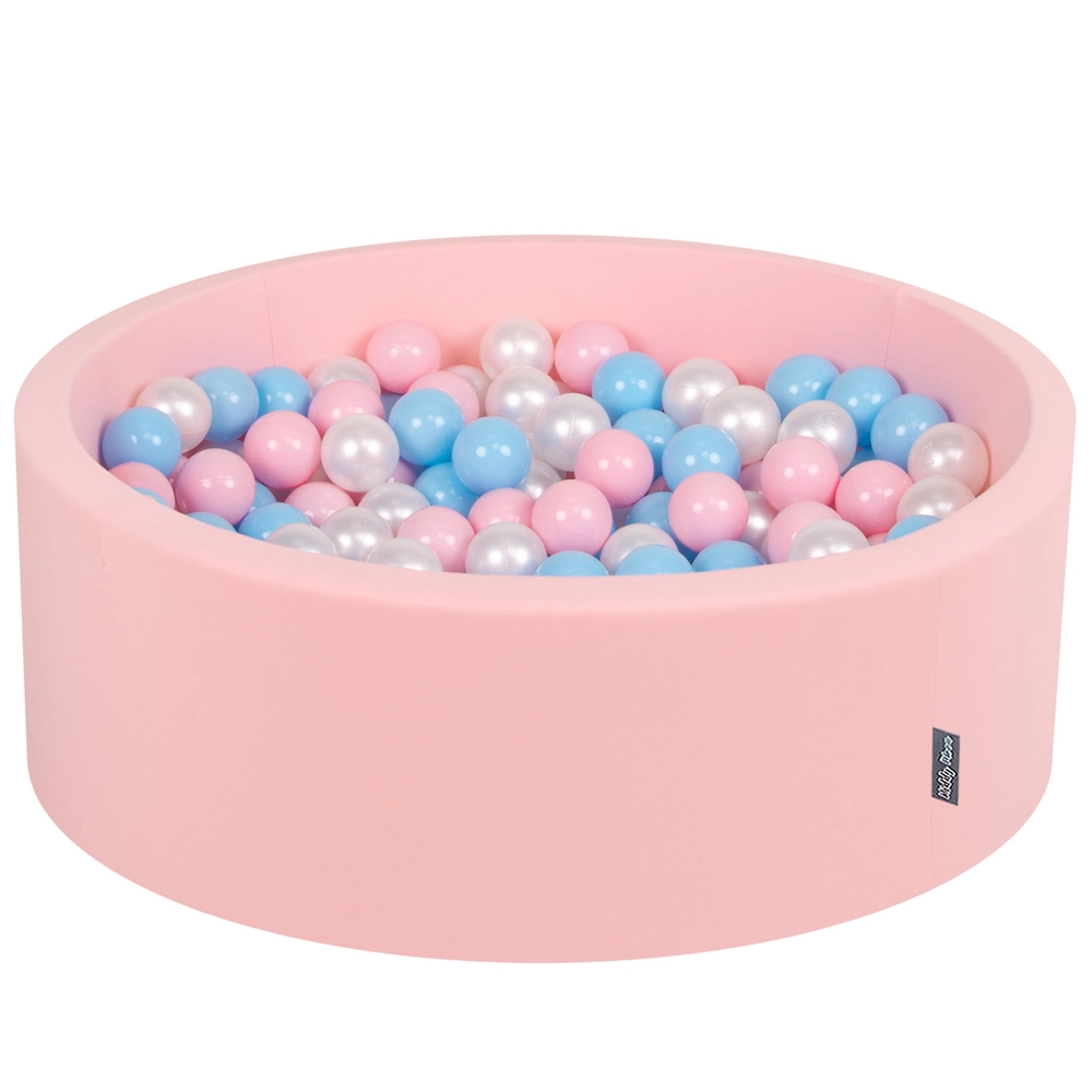 Piscine à Balles KiddyMoon 90x30 Cm – 300 Balles ∅ 7 Cm, Mousse Certifiée Öko-Tex, Housse Lavable – Sensoriel Et Ludique