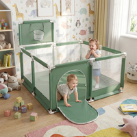 parc bébé avec balles plastiques aire de jeu pliable basket, vert, SANS Balles