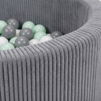 KiddyMoon Piscine Bébé 90 X 30 Cm Avec 200 Balles, Piscine À Balles Pour Bébé Et Enfant, Piscine Enfant En Mousse Douce, Housse Côtelée Lavable, Gris foncé: Blanc/Gris/Menthe, 90x30cm/200 Balles