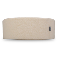 KiddyMoon Piscine à Balles Boules 7 cm pour un Remplissage plus Généreux Pour Bébés au Housse Teddy, Convient dès 8 Mois, crème, 90x30cm/SANS balles