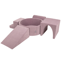 KiddyMoon Parcours Motricité En Mousse Avec Balles Enfants Favorise Créativité, Violet : bleu pastel/perle/rose poudré/blanc, Piscine (300 Balles) + Version 3