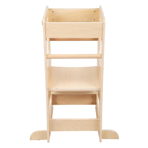 KiddyMoon Tour D'Apprentissage/D'Observation Montessori pour Enfant en Bois 3 Hauteurs Réglables Pieds Anti-Bascule, Naturel, 91,5x39,3x49,4