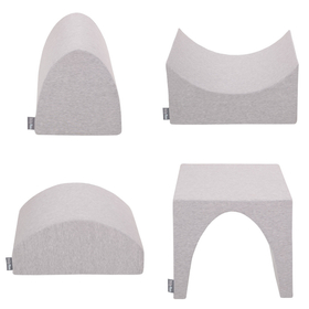 KiddyMoon Aire De Jeux en Mousse avec Carré Piscine À Balles pour Enfants, gris clair: gris/blanc/turquoise, Piscine (300 Balles) + Version 1