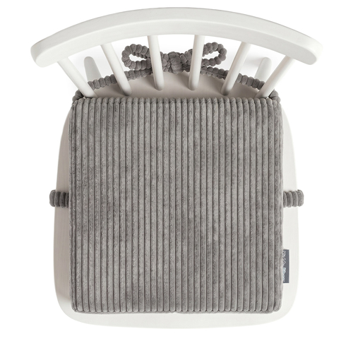 KiddyMoon Coussin Rehausseur De Chaise Enfant, Assise Rehaussée 10 Cm Avec Housse Lavable Et Liens d’Attache, gris foncé, 33x33x10
