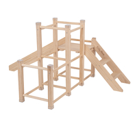 KiddyMoon aire de jeux en bois avec toboggan pour enfants, , UNI
