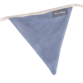 KiddyMoon guirlande de fanions en tissu velours 340cm, vert forêt/rose de sables/bleu glacier, 340cm