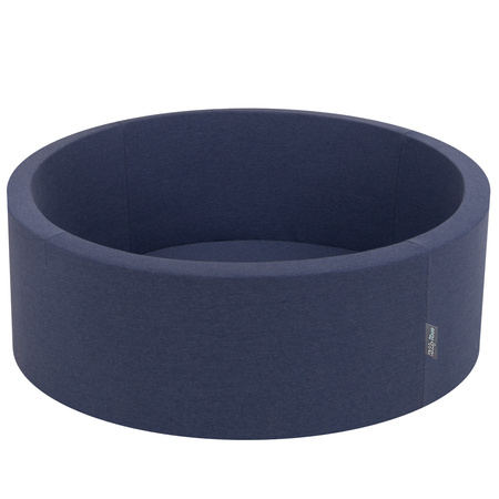 KiddyMoon Piscine à Balles ∅ 7Cm pour Bébé Rond Fabriqué En UE, bleu foncé, 90x30/SANSballes