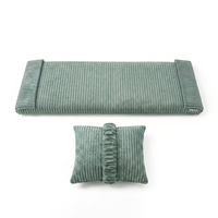 KiddyMoon Matelas avec Oreiller Set pour Planche D'équilibre Housse Amovible en Tissu Côtelé, vert, Matelas/Oreiller