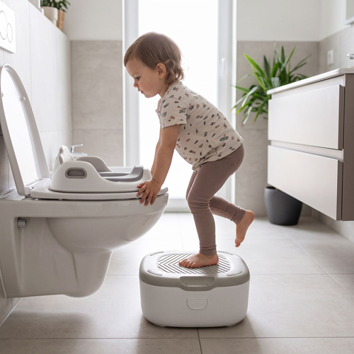 KiddyMoon Pot de Toilette pour Enfants avec Couvercle Verrouillable, beige, UNI