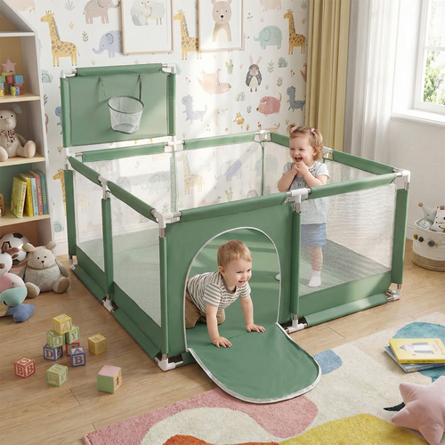 parc bébé avec balles plastiques aire de jeu pliable basket, vert, SANS Balles