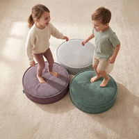 KiddyMoon Ensemble 3 Modules en Mousse pour Enfants pour Chambre D'enfant, vert-gris clair-violet, Mx3