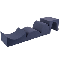 KiddyMoon aire de jeux en mousse colline/tunnel/rampe L/semi-rouleau L, bleu foncé, Multi-Taille