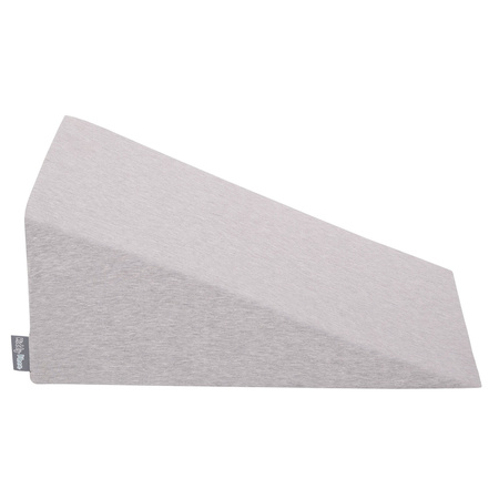 KiddyMoon Aire De Jeux en Mousse avec Rond Piscine à Balles pour Enfants, gris clair: perle/gris/transparent/rose poudré, Piscine (100 Balles)+ Pente