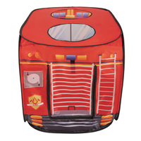 Tente De Jeu Pompier pour Enfants Set De Jeu Camion Et Caserne De Pompiers Pour Enfants Avec Boules Pliables Intérieures Extérieures Jeu Coopératif Sensoriel Montessori, rouge : noir-jaune-bleu-rouge-vert, 100 balles