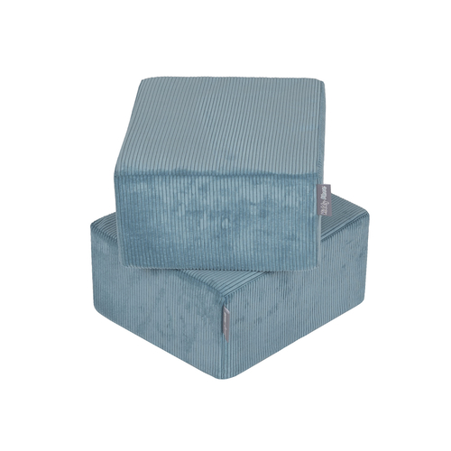 KiddyMoon Ensemble de Deux Poufs en Mousse pour Enfants Siège Pour chambre d'enfant Confortable Léger Housse Amovible Design Élégant Idéal pour Jouer et Se Détendre, bleu, Pouf