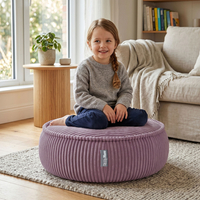 KiddyMoon Pouf enfant en mousse avec housse amovible, violet, M