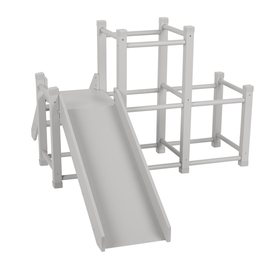 KiddyMoon aire de jeux en bois avec toboggan pour enfants, , UNI