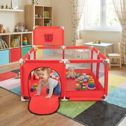parc bébé avec balles plastiques aire de jeu pliable basket, Rouge, SANS Balles
