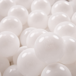 KiddyMoon Balles Colorées Plastique ∅7cm pour Piscine Enfant Bébé Fabriqué en EU, Blanc